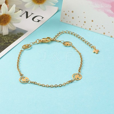 304 Stainless Steel Link Chains Bracelet BJEW-JB06522-1
