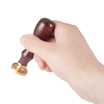 DIY Letter Scrapbook Brass Wax Seal Stamps and Wood Handle AJEW-P068-B06-1