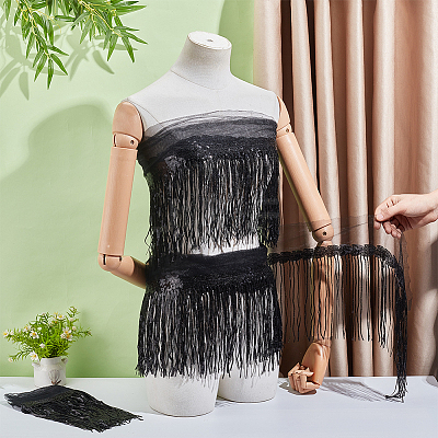 Polyester Fringe Lace Trim DIY-WH0671-008E-1