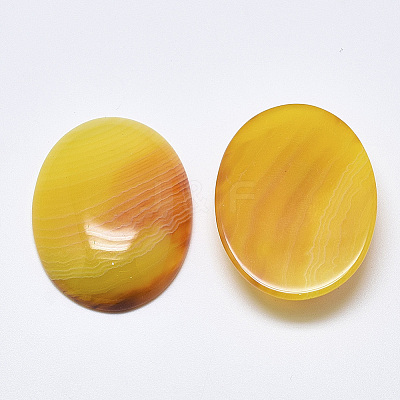 Natural Banded Agate/Striped Agate Cabochons X-G-T122-22F-1