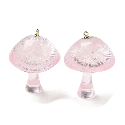 Luminous Epoxy Resin Mushroom Pendants RESI-C054-01D-1