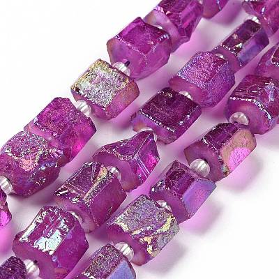 Electroplated Natural Quartz Beads Strands G-G767-02-07-1