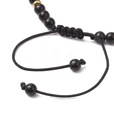 Natural Obsidian Braided Bead Bracelets BJEW-JB11241-05-1