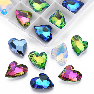 Electroplated Glass Pendants EGLA-N006-017-1