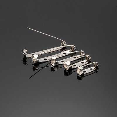 Iron Brooch Pin Back Safety Catch Bar Pins with Holes IFIN-X0029-P-1