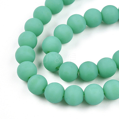 Opaque Glass Beads Strands GLAA-T032-P8mm-MD12-1