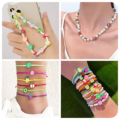 100Pcs 10 Styles Handmade Polymer Clay Beads CLAY-TA0001-65-1