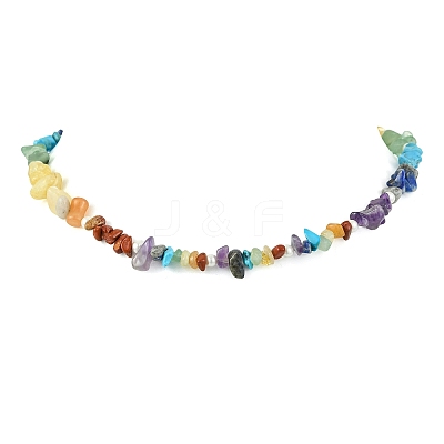 7 Chakra Natural & Synthetic Gemstone Beaded Necklaces NJEW-JN06634-1