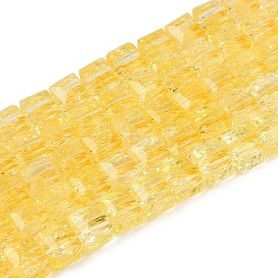 Crackle Transparent Glass Beads Strands GLAA-N062-4mm-08-1