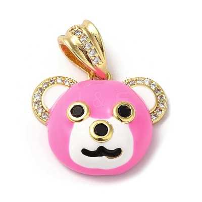 Rack Plating Brass Clear Cubic Zirconia Pendants KK-Q771-07G-1