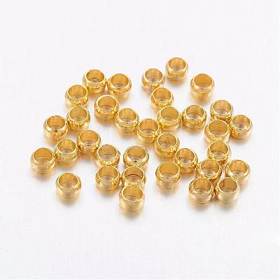Brass Crimp Beads KK-L022-G-1