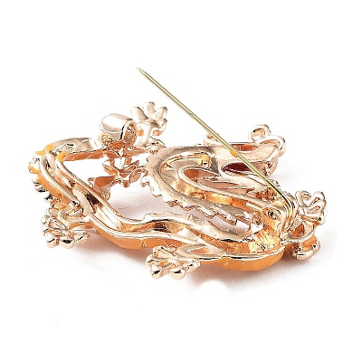 Dragon Alloy Rhinestone Brooches LS-JEWB-K018-12KCG-1