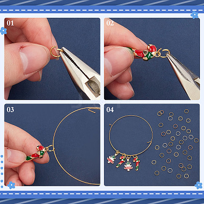 1600Pcs 4 Colors Iron Brass Open Jump Ring IFIN-ME0001-15-1