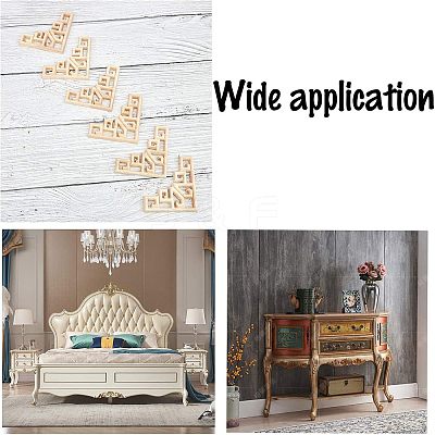 Natural Solid Wood Carved Onlay Applique Craft WOOD-FH0001-30-1