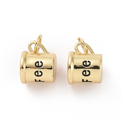 Rack Plating Brass Enamel Charms X-ZIRC-C042-15G-1