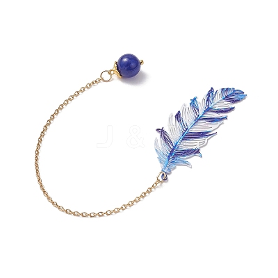 Stainless Steel Feather & Alloy Bookmarks AJEW-JK00402-01-1