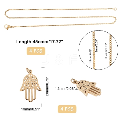 DIY 304 Stainless Steel Necklaces Kits DIY-UN0002-11G-1