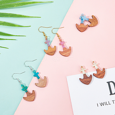DIY Wooden Dangle Earring Making Kits DIY-OC0006-43-1