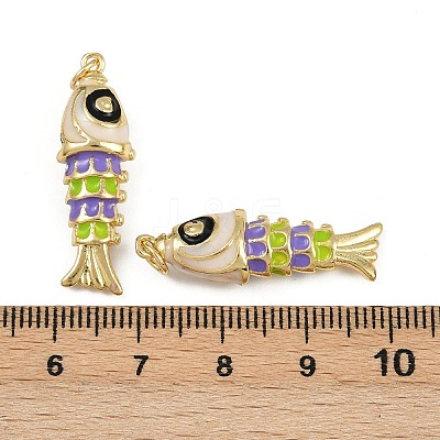 Brass Enamel Pendants KK-L241-23G-04-1