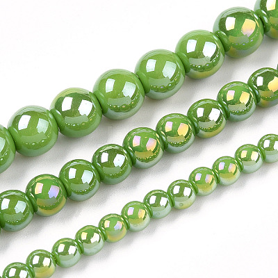 Electroplate Opaque Glass Beads Strands LS-GLAA-T032-P4mm-AB06-1