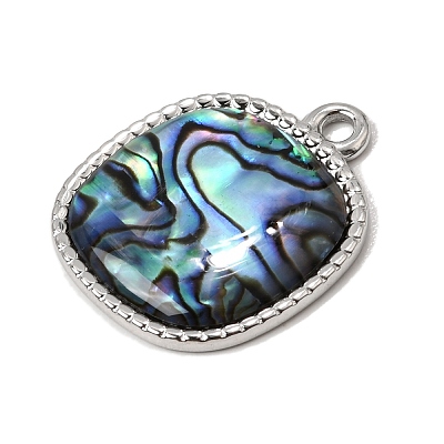 304 Stainless Steel & Natural Paua Shell Pendants SH-CBA7184-01A-P-1