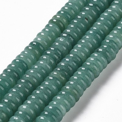 Flat Round/Disc Natural Green Aventurine Bead Strands G-L405-07-8mm-1