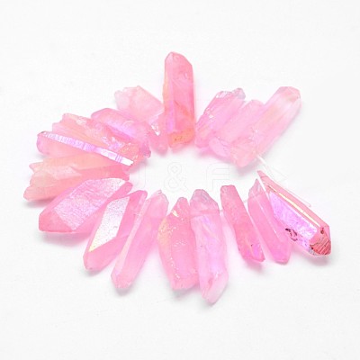 Electroplated Natural Quartz Crystal Bead Strands X-G-G896-03-1