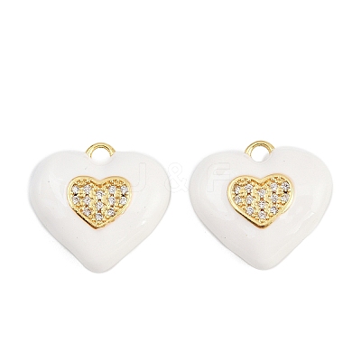 Brass Micro Pave Cubic Zirconia Pendants KK-B157-32G-1
