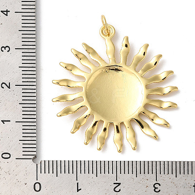 Rack Plating Sun Brass Pendants KK-Z056-05G-1