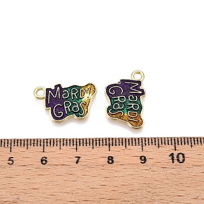 Carnival/Mardi Gras Theme Alloy Enamel & Glitter Powder Pendants ENAM-T020-53I-RS-1