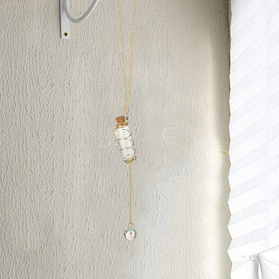 Glass Bottle Plant Hanger HJEW-DR00178-1