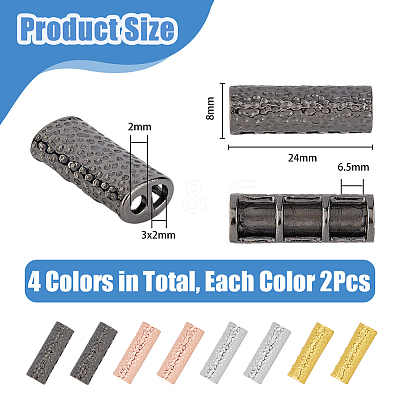 8Pcs 4 Colors Alloy Watch Band Adapter Connectors FIND-DC0004-30-1