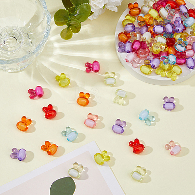 100Pcs Transparent Acrylic Beads OACR-DC0001-33-1
