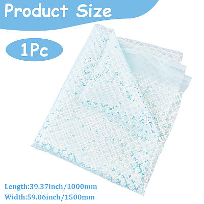 1M Polyester & PVC Sequined Mesh Fabric DIY-CY0003-54A-1