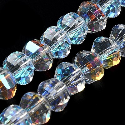 Transparent Electroplate Glass Beads Strands GLAA-Q099-C01-13-1-1