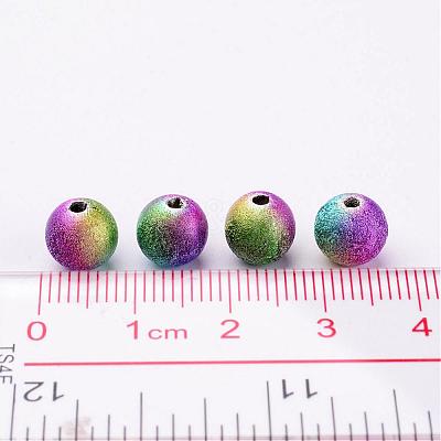 Colorful Round Spray Painted Acrylic Beads Mix X-PB25P9284-1