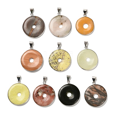 Natural Mixed Gemstone Pendants G-Z097-02P-B-1