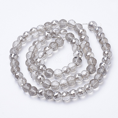 Electroplated Glass Beads Strands EGLA-Q092-10mm-A05-1