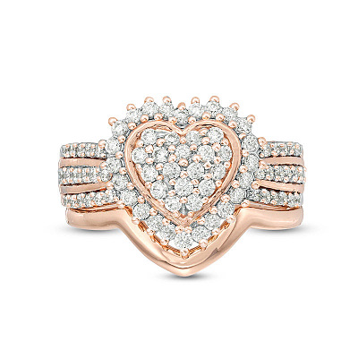 2Pcs Alloy with Crystal Rhinestone Finger Rings FS-WG59BB6-07-1