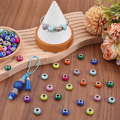120Pcs Resin European Beads FIND-SP0002-05B-1