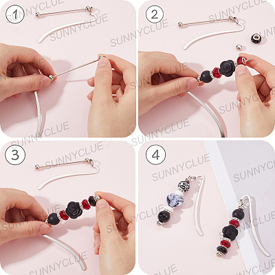 6Pcs Alloy Bookmarks AJEW-SC0003-28-1