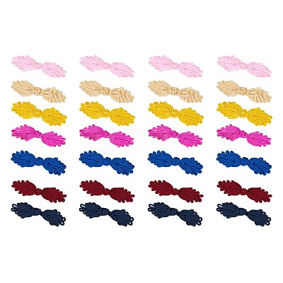 28sets 7 color Handmade Chinese Frogs Knots Buttons Sets BUTT-NB0001-38-1-1