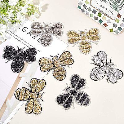Rhinestones Sew on/Iron on Patches DIY-FG0001-38-1