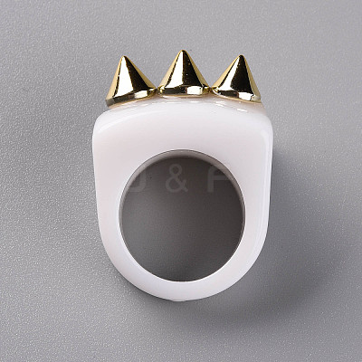 Opaque Acrylic Finger Rings RJEW-T010-12-1