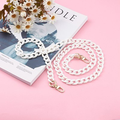 Opaque Acrylic Twist Chains Bag Handles AJEW-BA00077-01-1