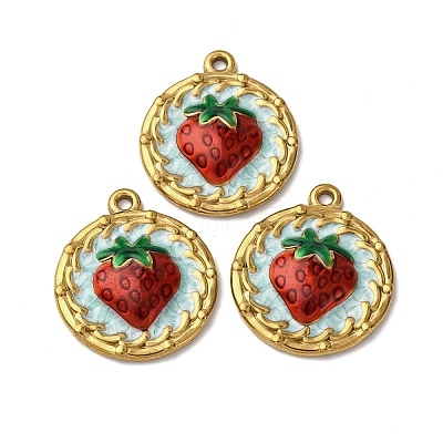 304 Stainless Steel Enamel Pendants X-STAS-P406-24G-1