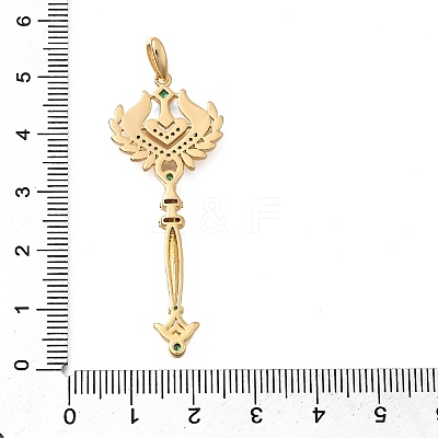 Brass Micro Pave Cubic Zirconia Big Pendants KK-B147-04G-09-1