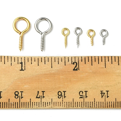 100Pcs 6 Styles 304 Stainless Steel Screw Eye Pin Peg Bails FIND-FS0002-85-1