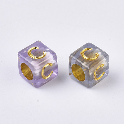 Transparent Plated Acrylic Beads MACR-S299-053-1