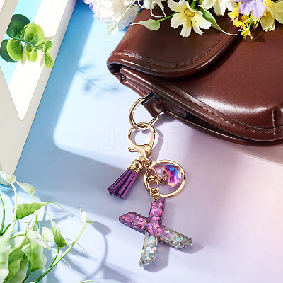 Alloy Resin Heart Keychains KEYC-TADJ0002-01G-X-1
